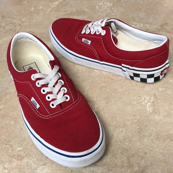 vans red black and white